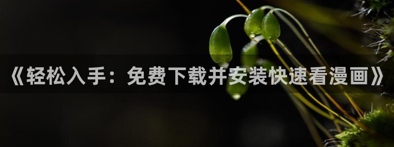 漫蛙漫画免费下载软件：《轻松入手：免费下载并安装快速看漫画》